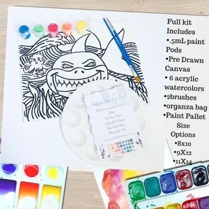 Shark Paint Kit, Pre Drawn Shark Outline, Kids Shark Party Favors, Kids Shark Birthday Party, Kids Shark Crafts Kits, Kids Beach Activities