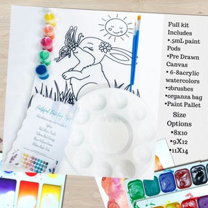 Ready to Paint 8X10 Pre Drawn Farm Animal Cow Canvas Painting Kit Craft Kit  for Kids DIY Paint Night Birthday Party 