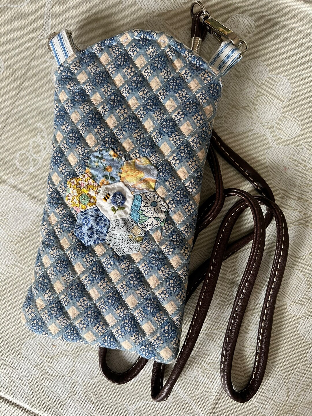 Pink Quilted Cellphone Crossbody main image 1