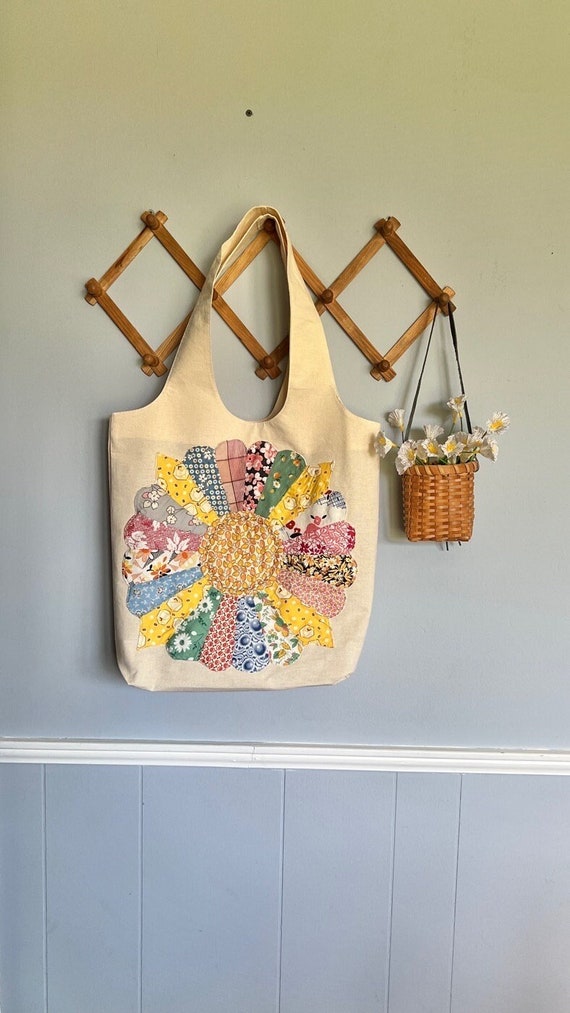 Organic Cotton Market Bag with 1930s/40s Dresden P