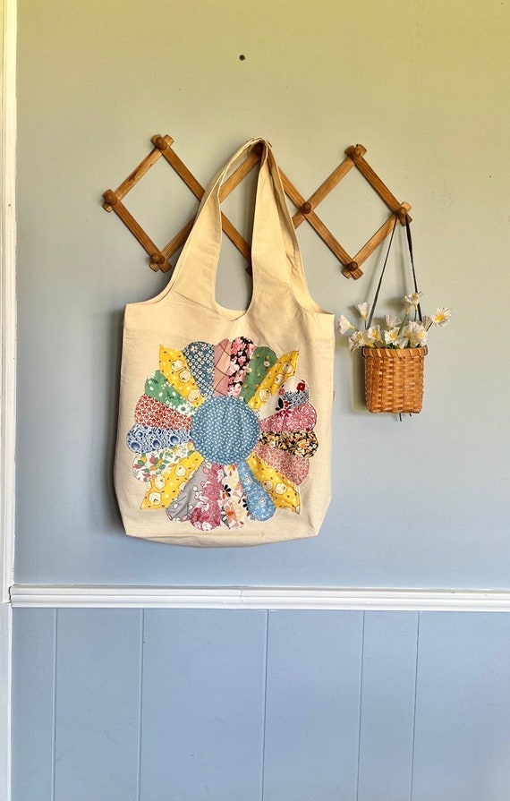 Organic Cotton Market Bag with 1930s/40s Dresden P