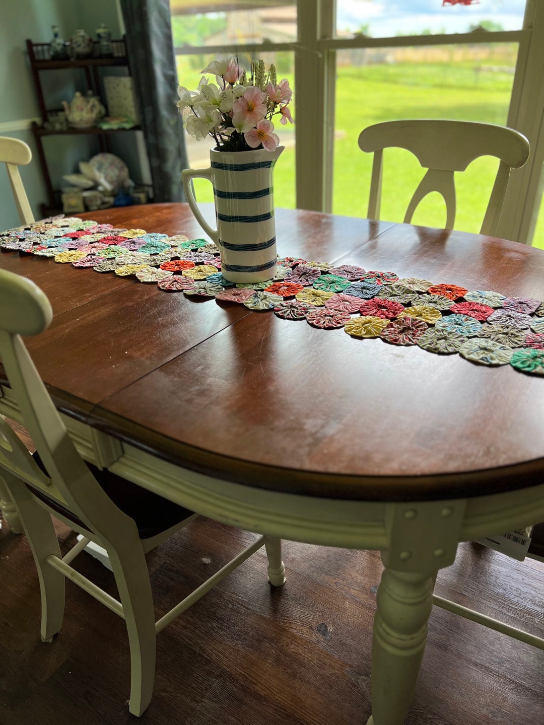 Extra Long Vintage Yo Yo Table Runner 11.5 X 78 Large Etsy