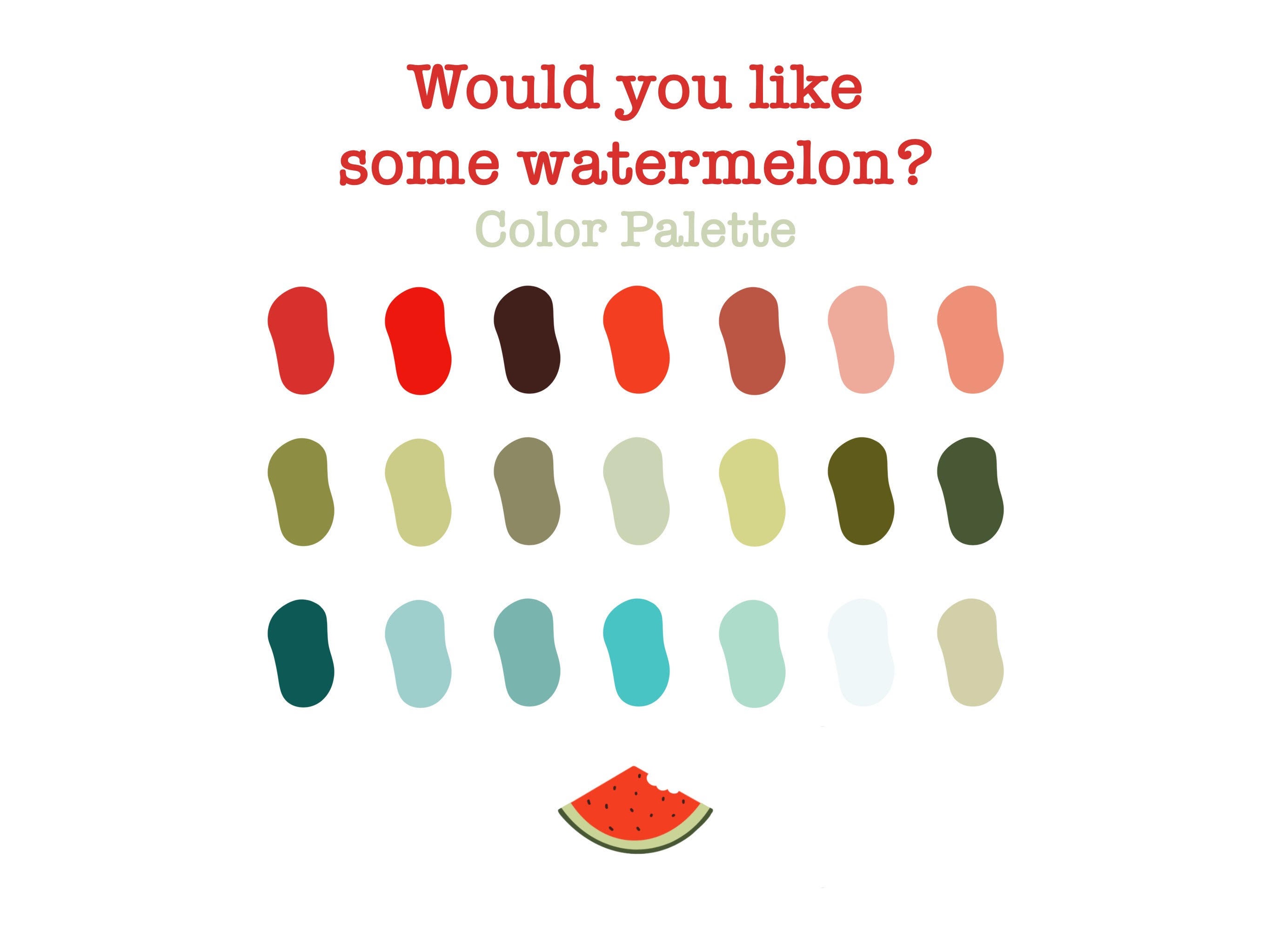 Would You Like Some Watermelon Color Palette Procreate - Etsy UK