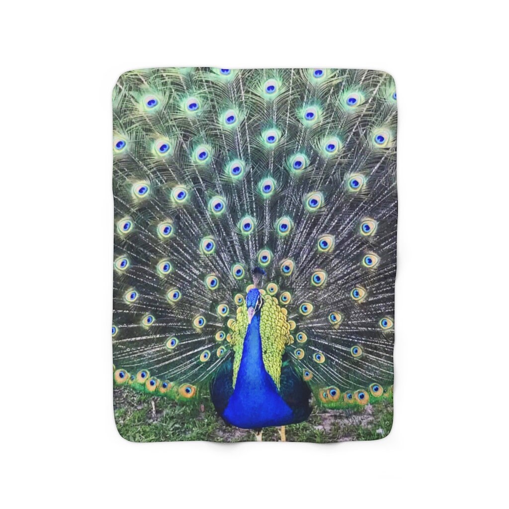 Fleece Blanket Peacock Throw Home Decor Decoratieve Throw Etsy