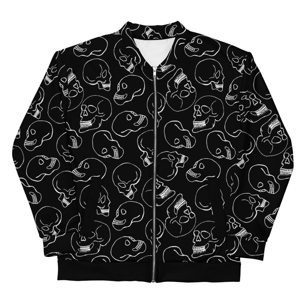 Discover Black Skull Bomber Jacket