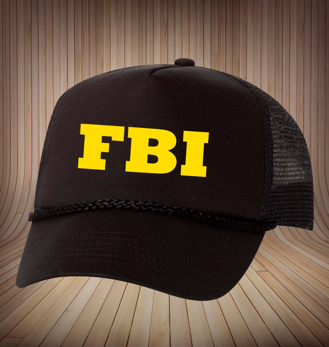 90s　ヴィンテージ　FBI　アメリカ連邦捜査局　刺繍ロゴ　トラッカーキャップ 帽子/キャップ『FBI アメリカ連邦捜査局 刺繍 カモフラージュ