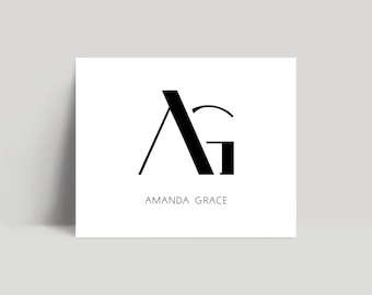 May include: Black and white logo design featuring the letters "AG" for Amanda Grace.