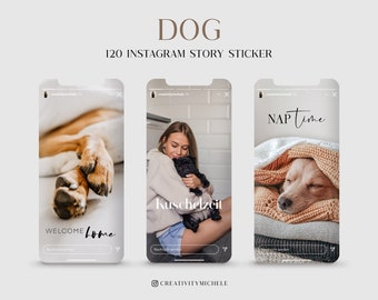 120 Instagram Story Sticker Dog Dog PNG digital Procreate