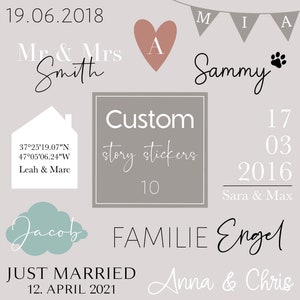 10 Instagram Story Sticker Custom Personalized Personalized