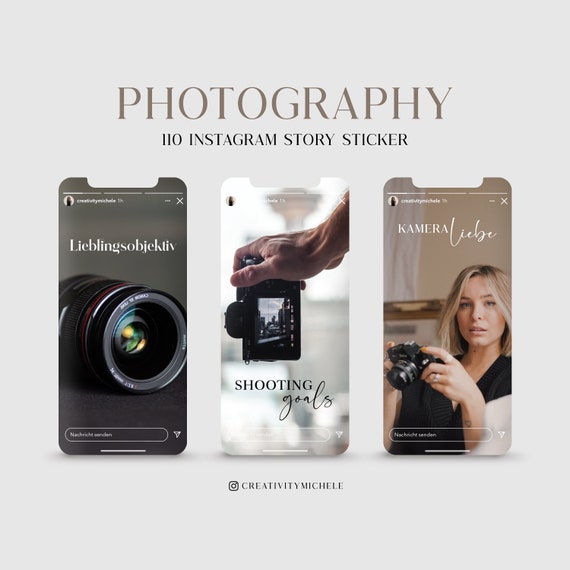 110 Instagram Story Sticker Photography Fotografie PNG digital Procreate