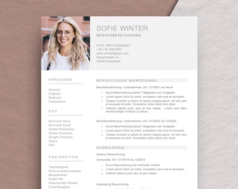 Professional application template, CV, cover letter
