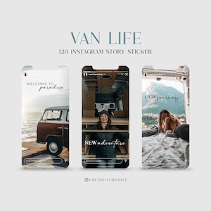 120 Instagram Story Sticker Van Life Travel Vacation PNG digital Procreate