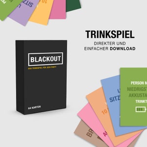 Blackout Trinkspiel für jede Party 64 bunte Spielkarten Kartenspiel Geburtstag Party PNG digital Procreate