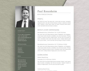 Professional application template, CV, cover letter