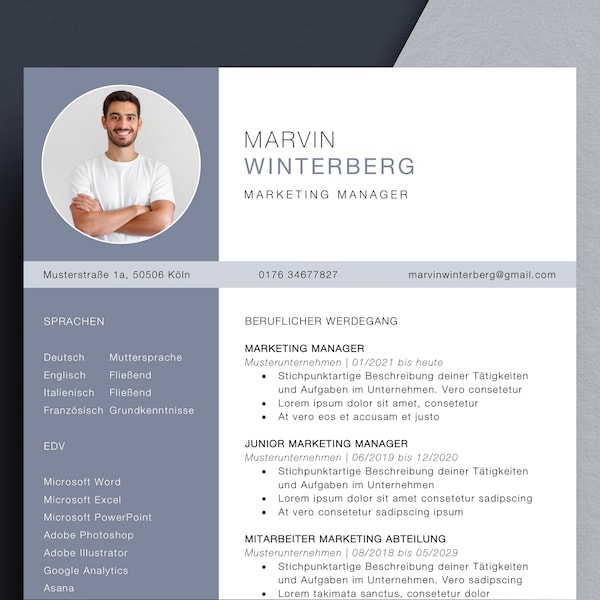 Professional application template CV cover letter