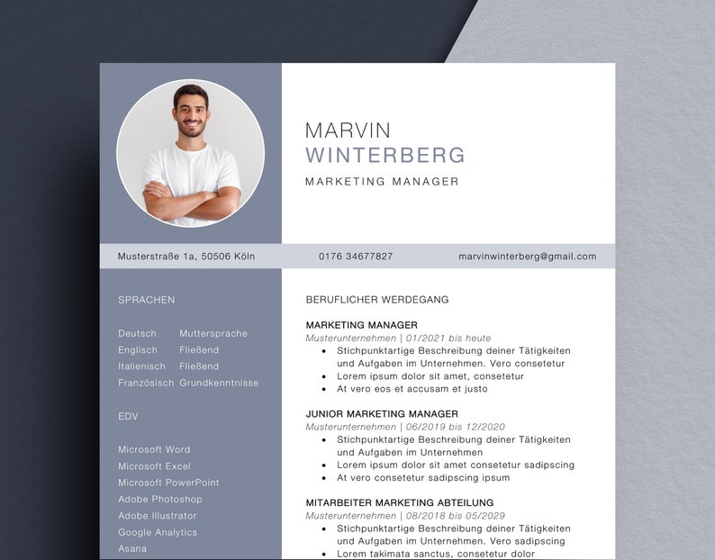 Professional application template CV cover letter image 1