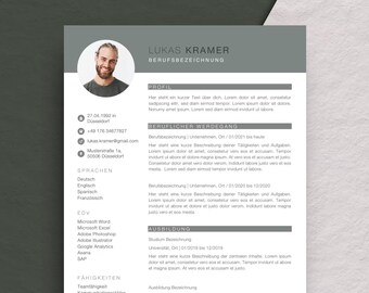 Professional application template, CV, cover letter