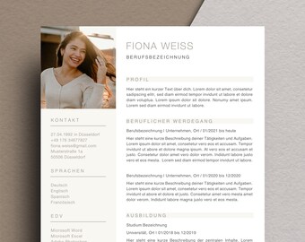 Professional application template CV cover letter