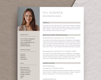 Professional application template, CV, cover letter