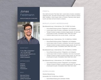 Professional application template, CV, cover letter