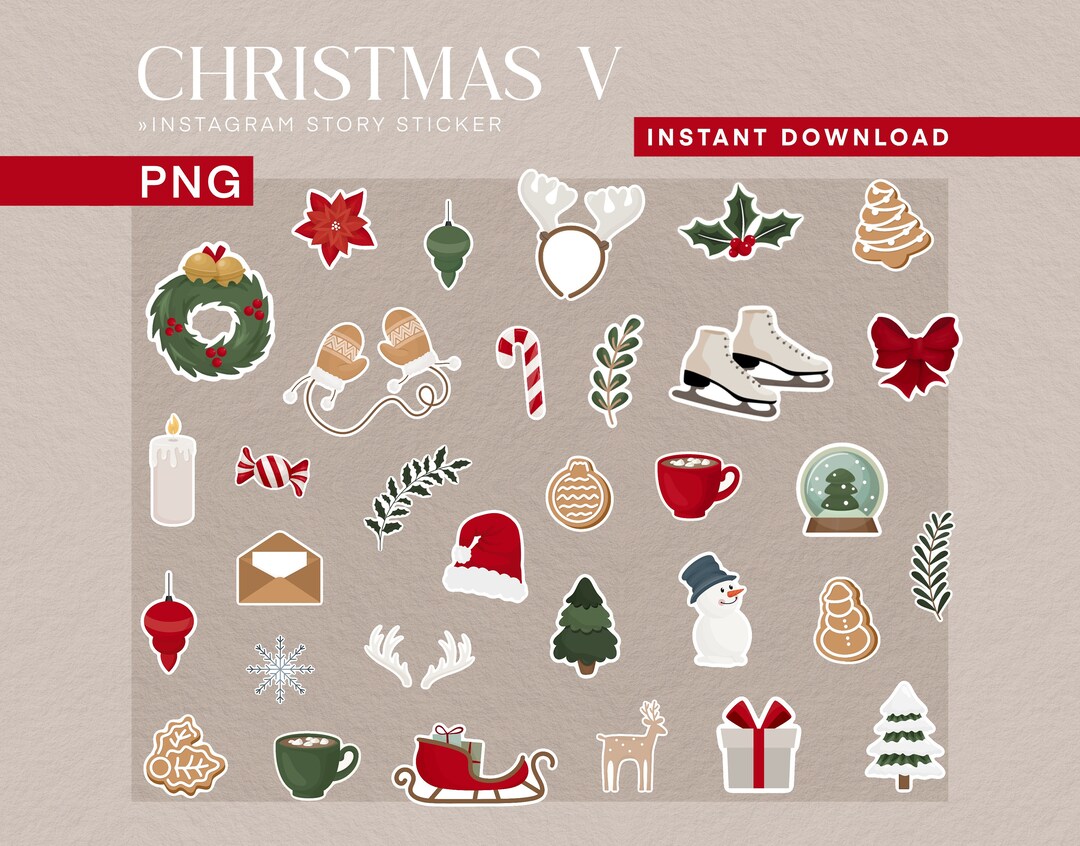 Instagram Story Sticker Christmas Winter Xmas Basic Mix Cold Cozy PNG ...