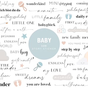 120 Instagram Story Sticker Baby Pregnancy PNG digital Procreate