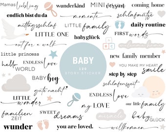 120 Instagram Story Sticker Baby Pregnancy PNG digital Procreate
