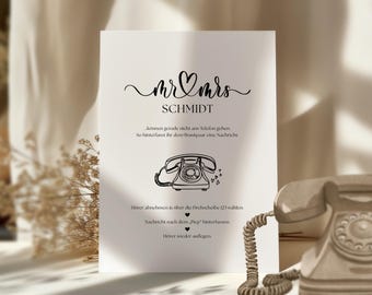 Canva Audio Guest Book Template Wedding – Personalized Stand Telephone Guest Book for Download Wedding Stationery DIY Minimal Elegant