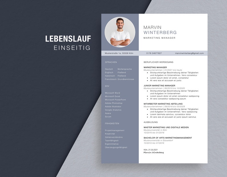 Professional application template CV cover letter image 3