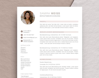 Professional application template, CV, cover letter