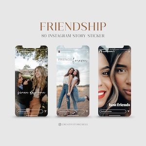 80 Instagram Story Sticker Friends Friendship PNG digital Procreate