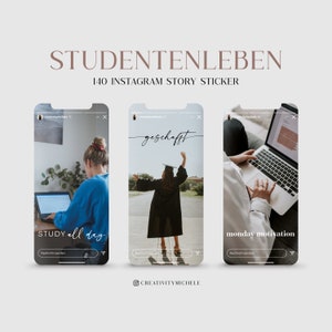140 Instagram Story Sticker Student Life Uni Study PNG digital Procreate