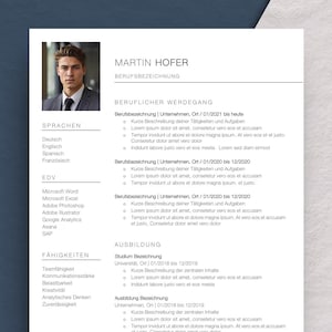 Professional application template, CV, cover letter