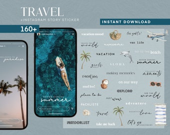160 Instagram Story Sticker Travel Vacation Summer