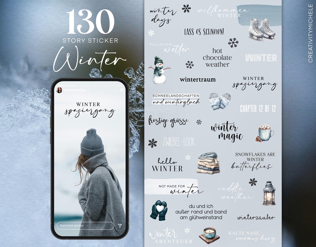 130 Instagram Story Sticker Winter Christmas PNG Digital Procreate - Etsy
