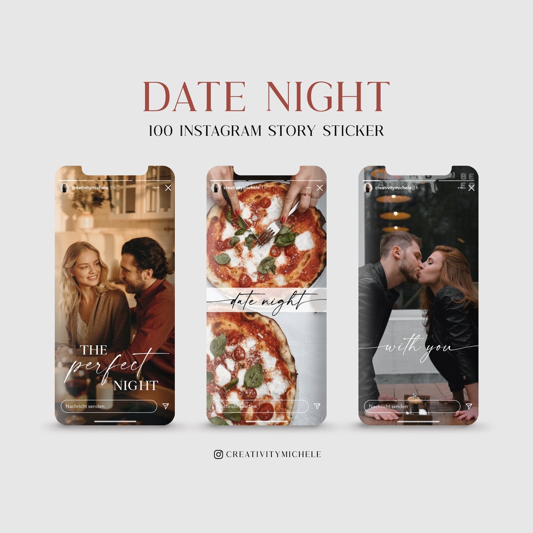 100 Instagram Story Sticker Date Night Couple Love PNG Digital - Etsy