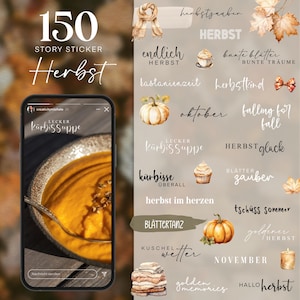 150 Instagram Story Sticker Herbst Autumn PNG digital Procreate