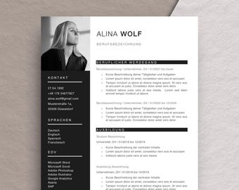 Professional application template, CV, cover letter