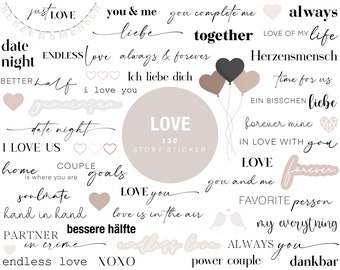 130 Instagram Story Sticker Love Couple Liebe PNG digital Procreate