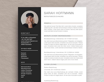Professional application template, CV, cover letter