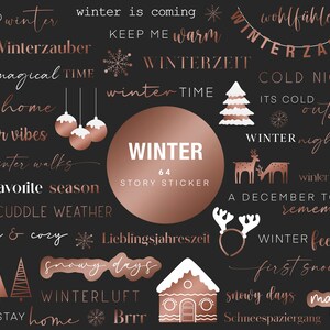 Könnte beinhalten: Eine Sammlung von 64 roségoldenen Stickern zum Thema Winter mit Sätzen wie "Winterzauber", "Cozy Home", "Winter Vibes", "Winter Walks", "Favorite Season", "Cuddle Weather", "Warm & Cozy", "Lieblingsjahreszeit", "Snowy Days", "Winterluft", "Lets Stay Home", "Brrr", "Schneespaziergang", "Magical", "First Snow", "Winter Feelings", "A December to Remember", "Winter Paradise", "Winter Nights", "Its Cold Outside", "Cold Nights", "Winterzeit", "Keep Me Warm", "Hello Winter", "Wohlfühlen" und "Winterzauber".