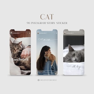 90 Instagram Story Sticker Cat Cat PNG digital Procreate