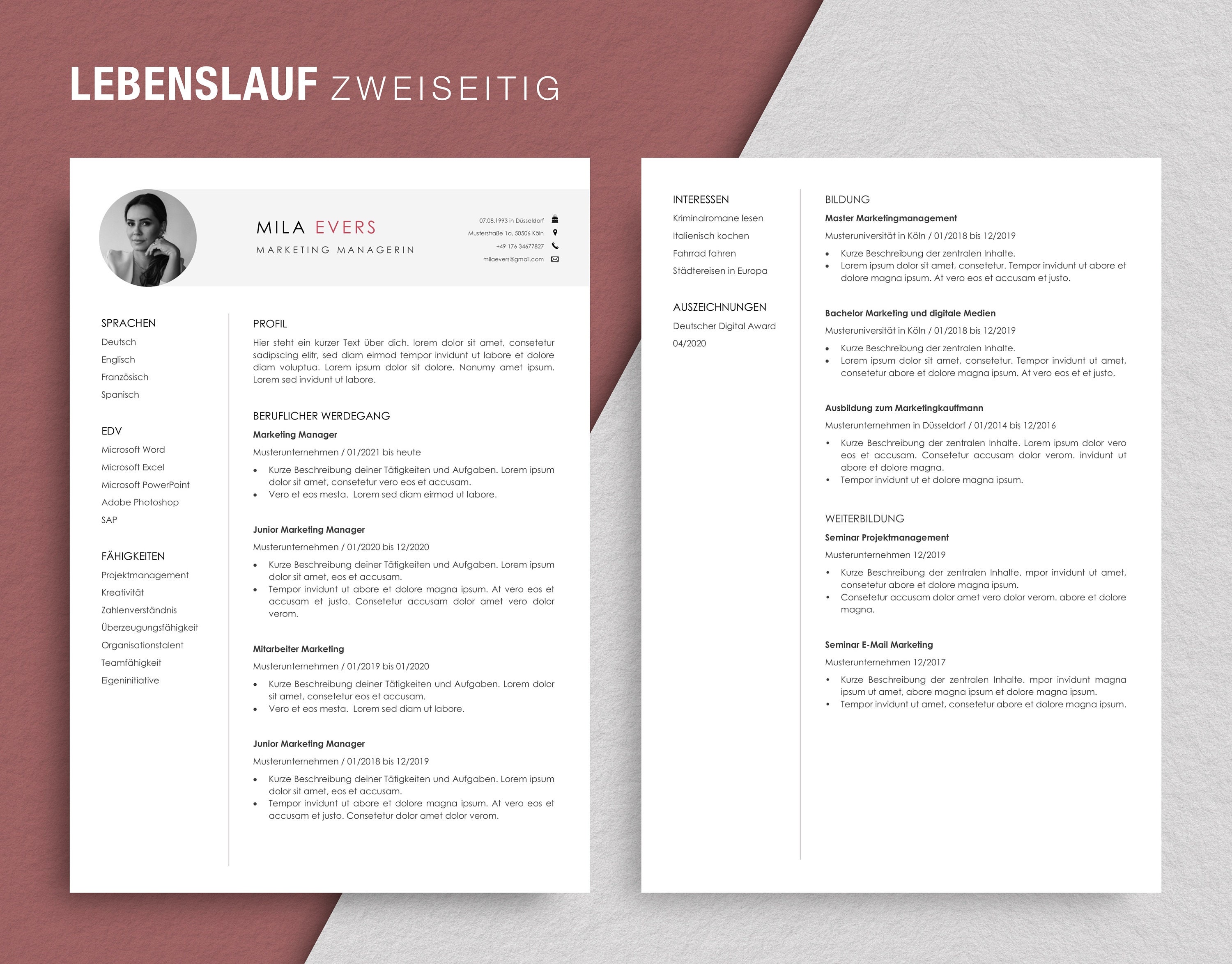 Professional Application Template Resume Cover Letter - Etsy