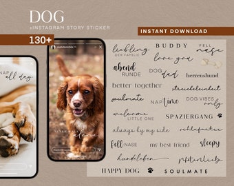130 Instagram Story Stickers Dog Dog PNG digital Procreate