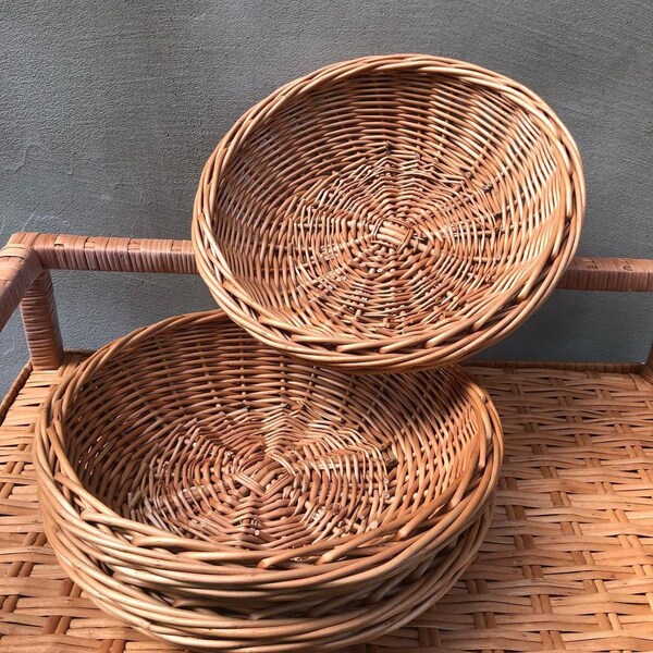 Wicker Bread Basket Etsy