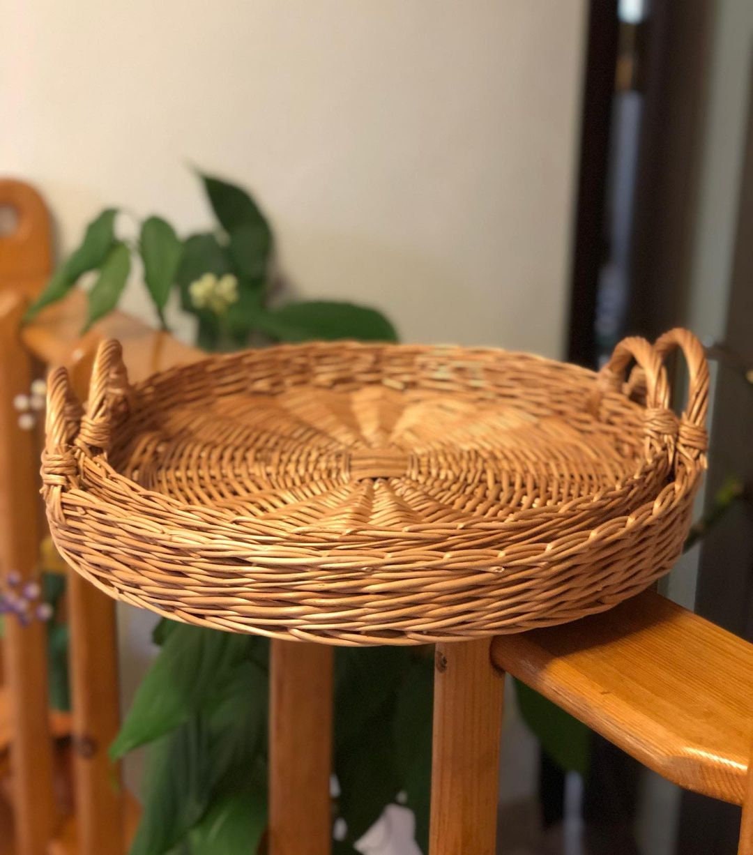 Wicker Fruit Basket, Willow Fruit Storage, Woven Fruit and Veggie Bowl