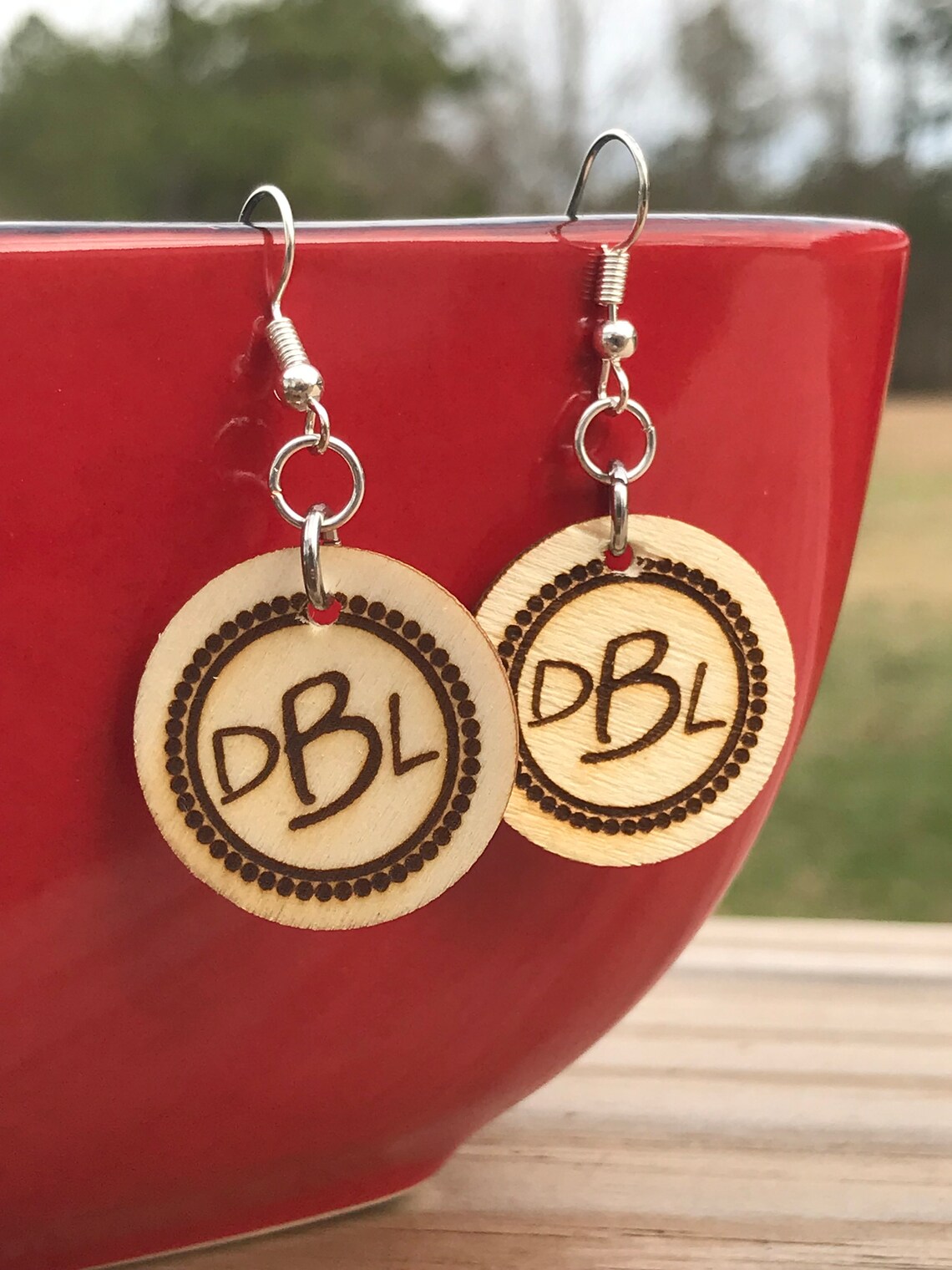 Custom Laser Engraved 1 Inch Wooden Earrings Etsy