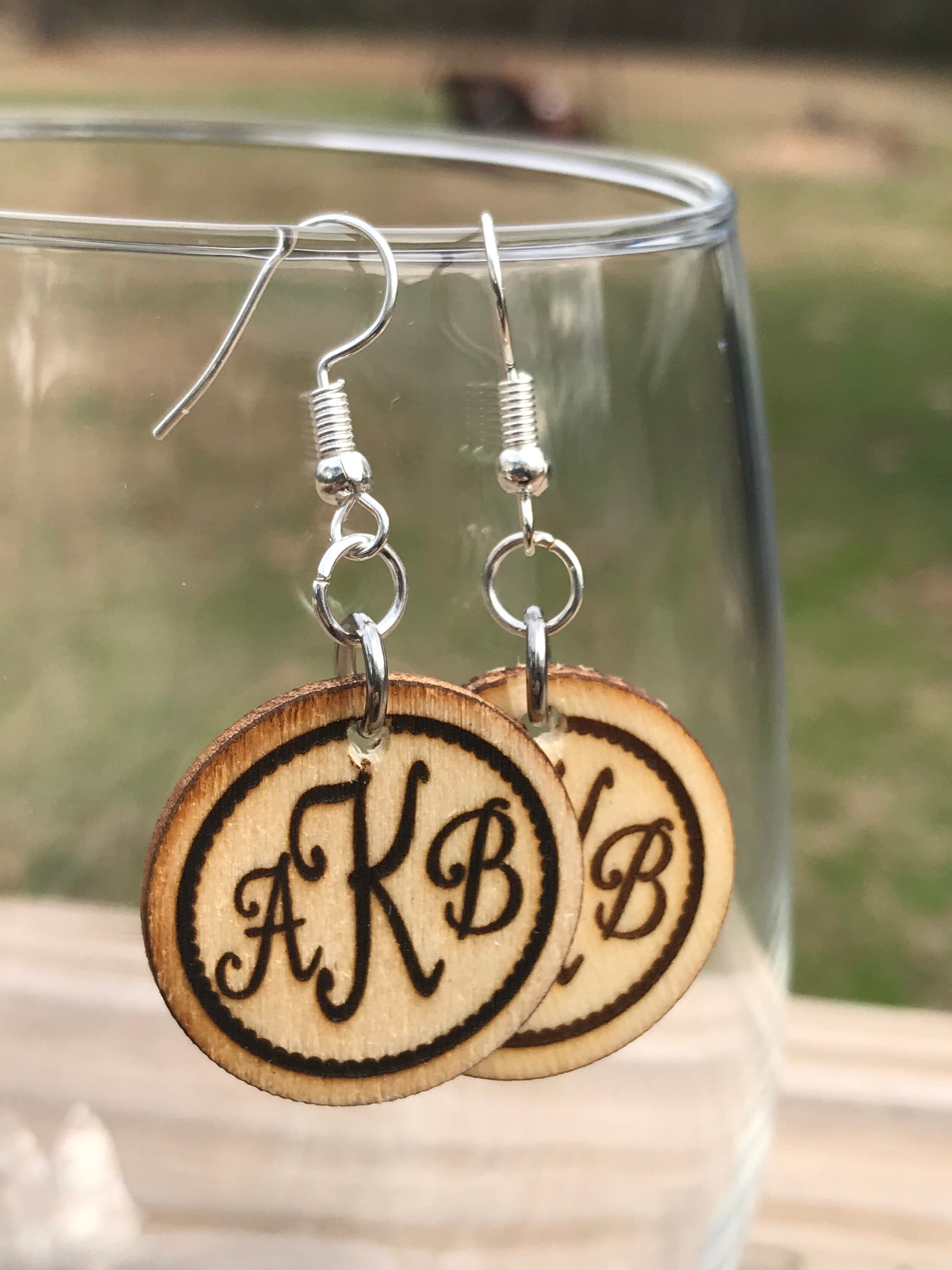 Custom Laser Engraved 1 Inch Wooden Earrings Etsy