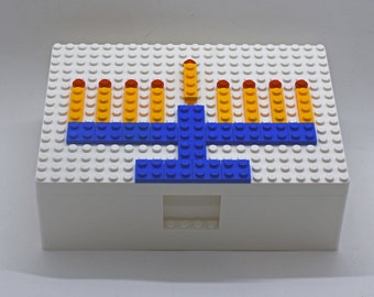 Hanukkah Gift Box made with Lego pieces 7 X 5 - Large size