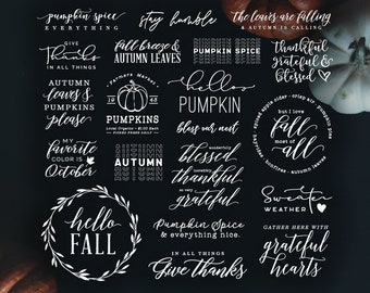 Autumn Fall SVG Bundle | Hello Pumpkin Sign EPS PNG | Thanksgiving Signs | Cut File for Cricut